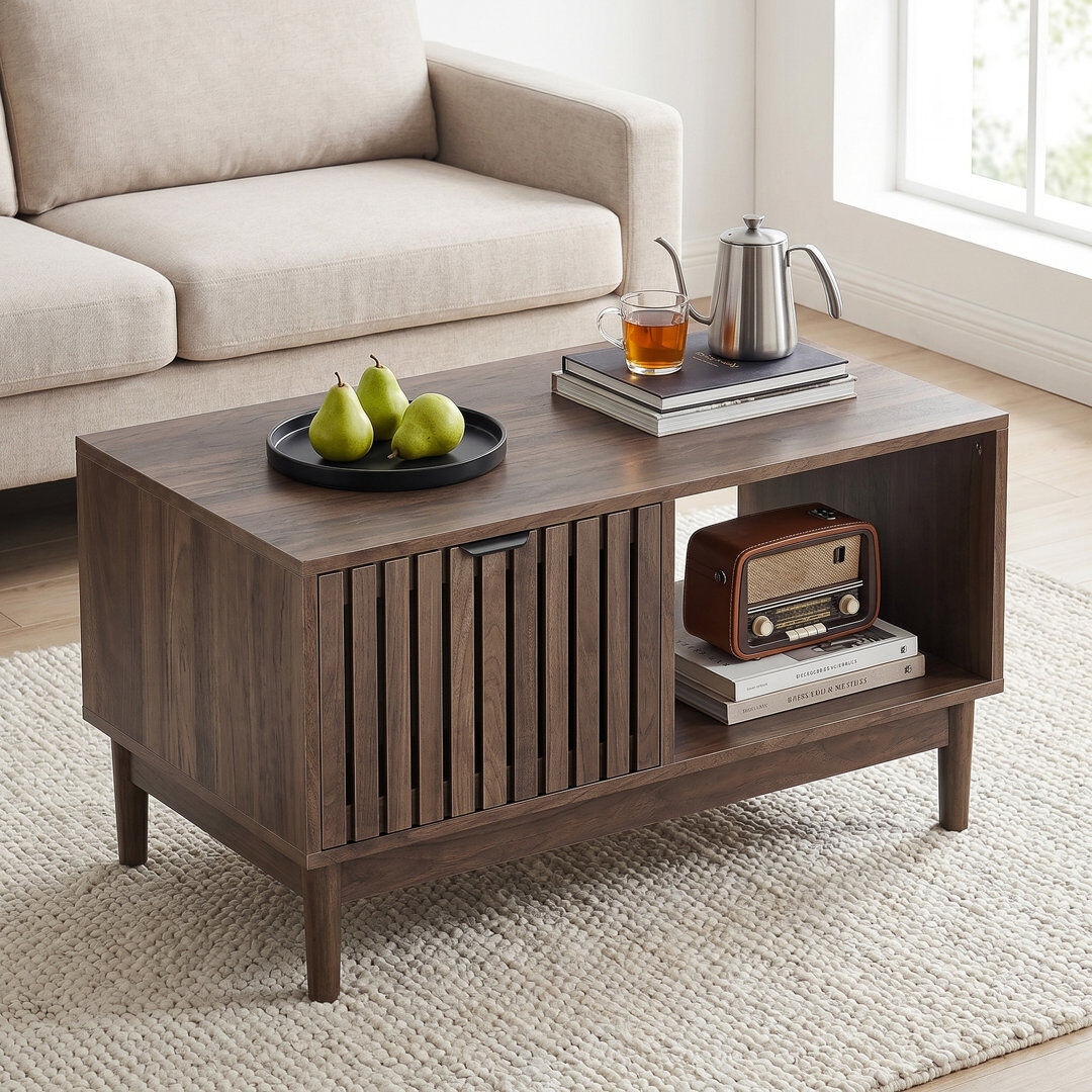 Canora Grey Coffee Table Walnut 45cm H X 80cm W X 50cm D