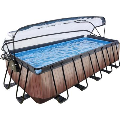 Framepool EXIT "inkl. multifunktionaler Abdeckung & Wärmepumpe", braun, B:250cm H:122cm L:540cm, Schwimmbecken, 250x540x122 cm, mit Sandfilteranlage, Wärmepumpe, Sicherheitsleiter, Topseller