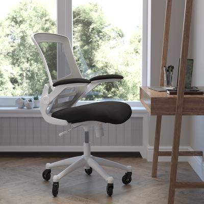 Lancaster Home Ergonomic Swivel Task Chair with Roller Wheels & Flip Up Arms