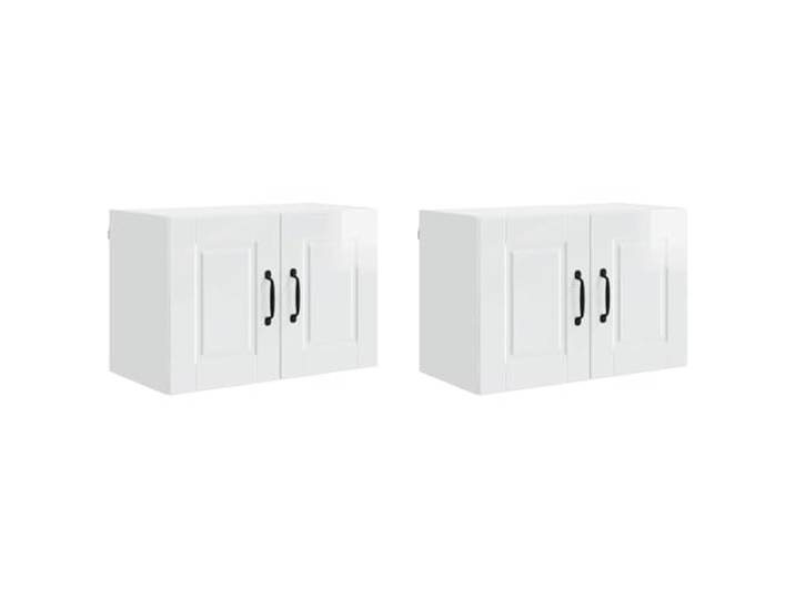 IBUQDDV Wandschrank Porto 2 STK. Hochglanz Weiß Holzwerkstoff Küchenschrank, Wandmontage, geräumige Regalböden, moderne Küche, Innenbereich, Holzwerkstoff, Organisation