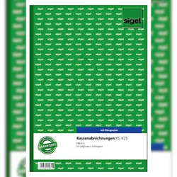 Sigel KG425 Kassenabrechnung, DIN A4, liniert, 2 x 50 Blatt
