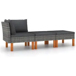vidaXL, Gartenlounge, Emmy (Sofa-Eckteil + Fussstütze (2 Stk.))