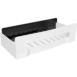 Brillantbad BYTRO Seifenkorb mit Spachtel Edelstahl Kunststoff Weiß 115x225x63 mm für Bad & Küche >> zum Bohren