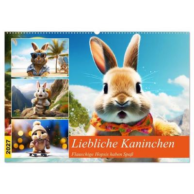 Liebliche Kaninchen. Flauschige Hopsis haben Spaß (Wandkalender 2027 DIN A2 quer), CALVENDO Monatskalender