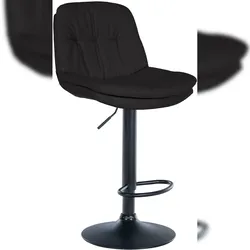 CLP Barhocker Laurel Stoff schwarz/Metall matt schwarz