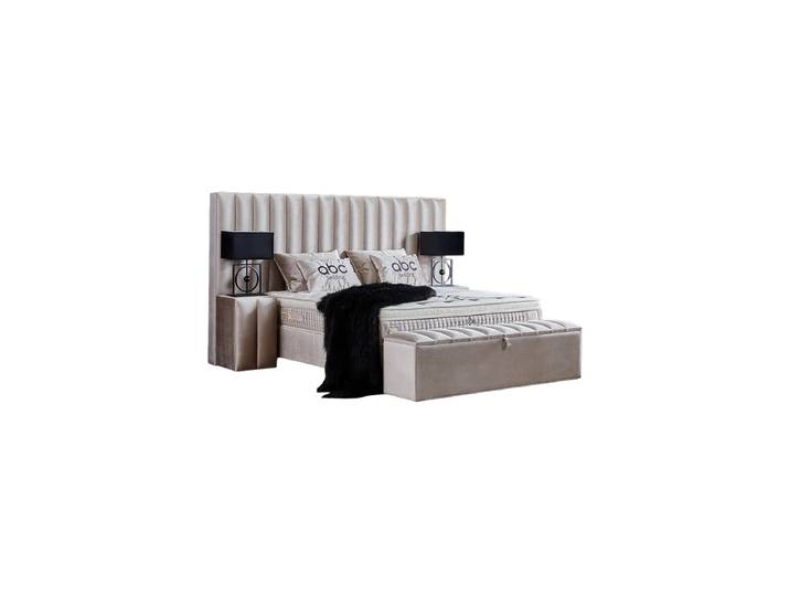 Design Boxspringbett „Oscar“, verschiedene Grössen Beige Babyface ABC Bedding