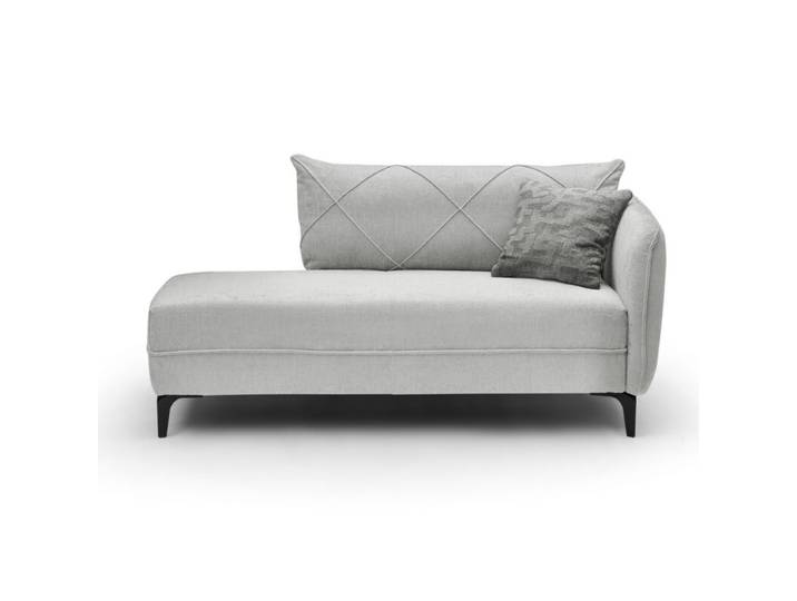 Trendstore Jerina Recamiere in Chenillebezug - Chenille hellgrau - Ausführung rechts Einzel-Recamiere, ideal für Wohnzimmer, Jugendzimmer oder Gästezimmer, pflegeleichter Bezug aus Chenille, Modernes Design Modern