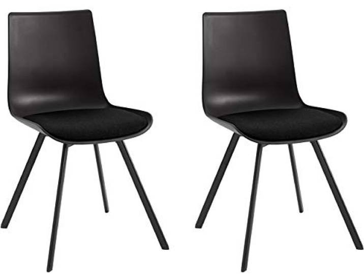 Lucky Esszimmerstühle 2er Set aus Kunststoff schwarz