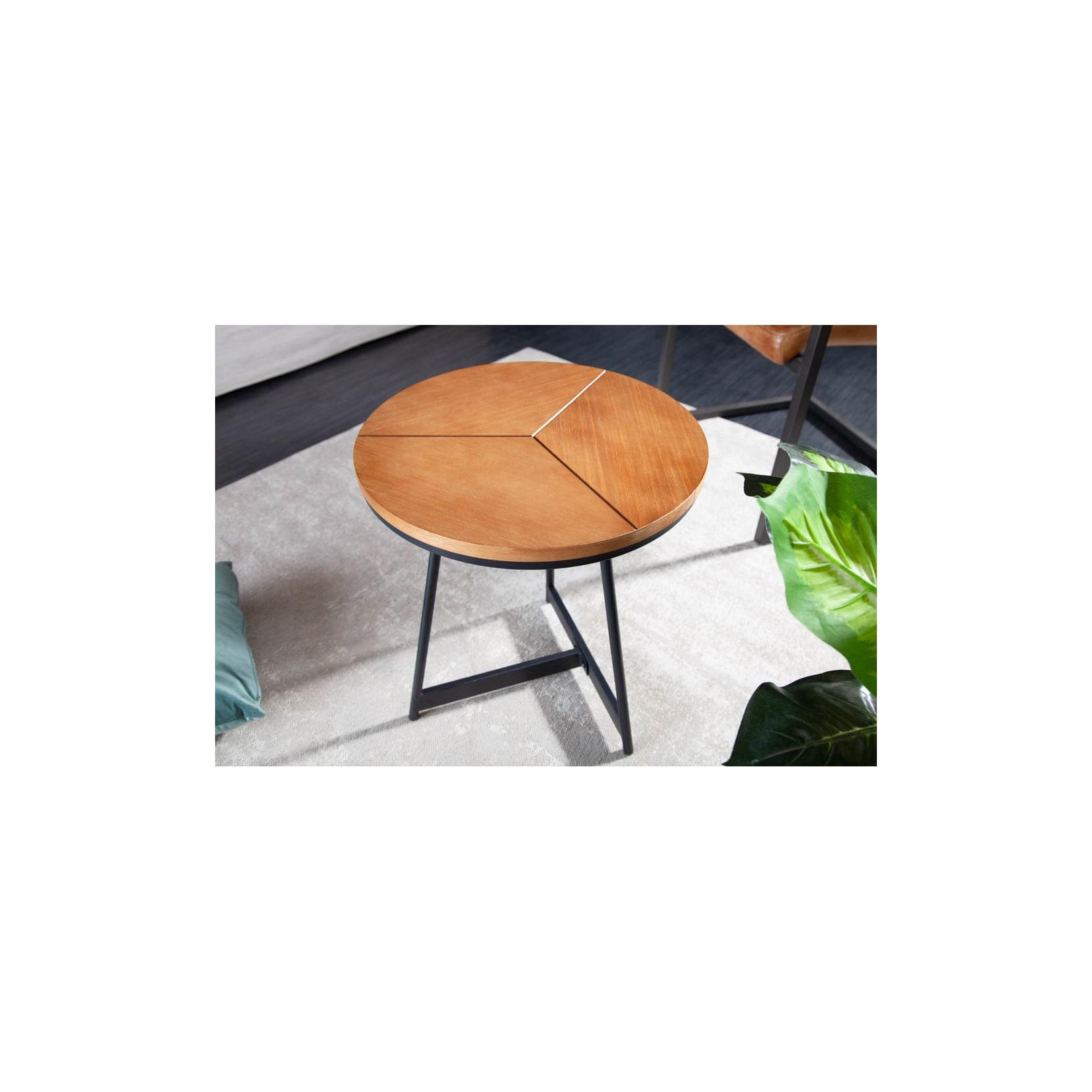 riess-ambiente Beistelltisch OAK ELEGANCE - 45cm Eiche-Design schwarzes Metallgestell rund
