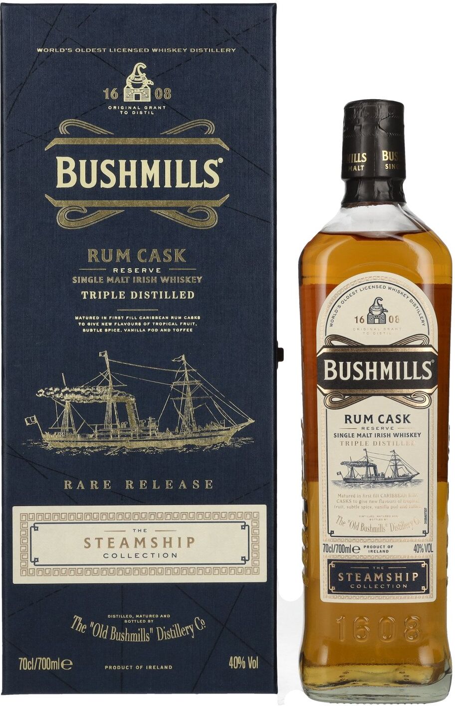 Bushmills RUM CASK Reserve The Steamship Collection 40% Vol. 0,7l in Geschenkbox