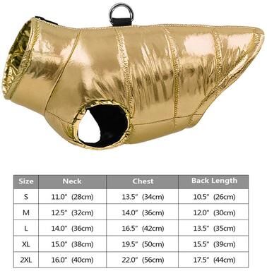Uplifted Goods Waterproof Winter Dog Vest With Reflective Harness gold l