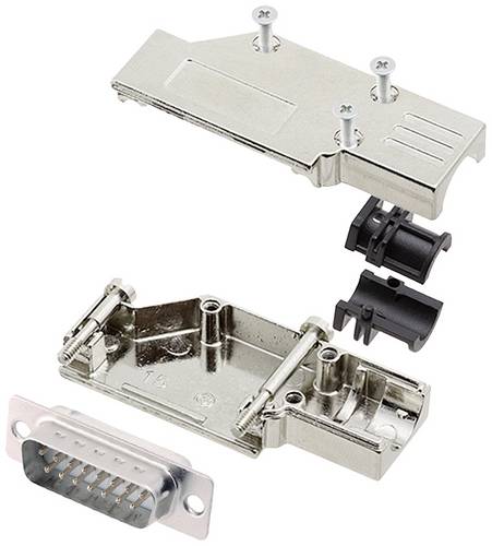 Encitech DCMR15-FK-DBP-W-K 6355-8065-02 D-SUB Stiftleisten-Set 90° Polzahl: 15 Lötkelch 1St.