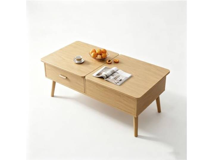 Couchtisch mit hochklappbarer Tischplatte, verborgenem Stauraum Platzsparendes Möbel für Wohnungen(Natural,47.2x23.6x18.5 in)