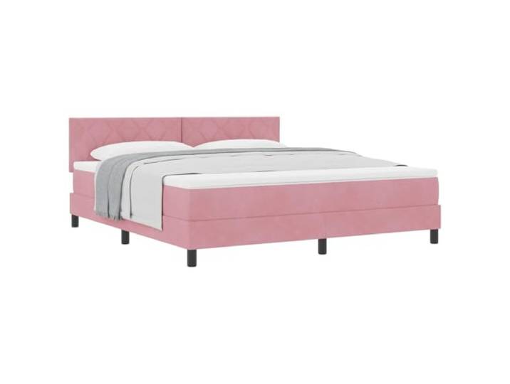 KKgypkn Boxspringbett Rosa Samt 180x200 cm mit Kopfteil und Matratze, modernes Design mit verstellbarem Kopfteil