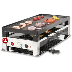 Solis 5 in 1 Raclette Tischgrill, 1400W 8 Personen Mini Pizza Mini Wok