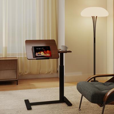 Mobile Adiustable Standing Desk, Overbed Bedside Desk with Flip Desktop and 4 Wheels