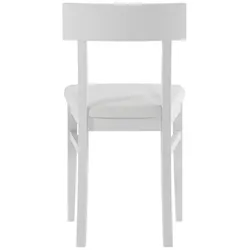 Stones Monaco Indoor-Sessel aus weiß lackiertem Buchenholz mit gepolstertem Sitz in Kunstleder und Rückenlehne aus Holz - 2 Stück pro Packung.