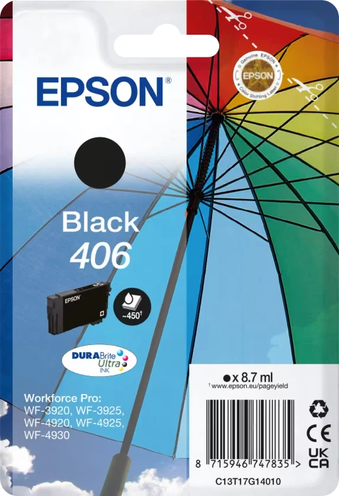 EPSON 406 Umbrella DURABrite Ultra schwarz Druckerpatrone