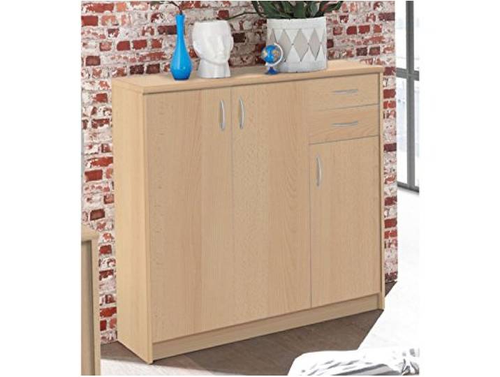 möbelando Kommode Beistellschrank Sideboard Anrichte Standschrank Holzkommode Olli VI Buche