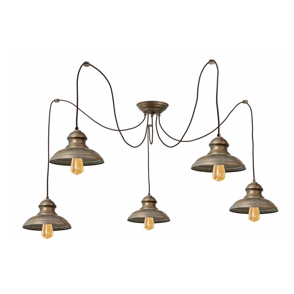 Maritieme hangende spinlamp Franssen in messing/goud