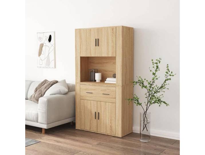 CHIC Buffet Salon Contemporain Buffet haut Chêne sonoma Bois d'ingénierie FR74571