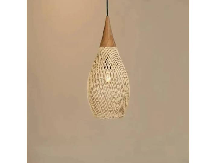 Joyinled rotin suspension Vintage fait à la main lustre japonais pour cuisine île Loft salle à manger Restaurant lampe suspendue