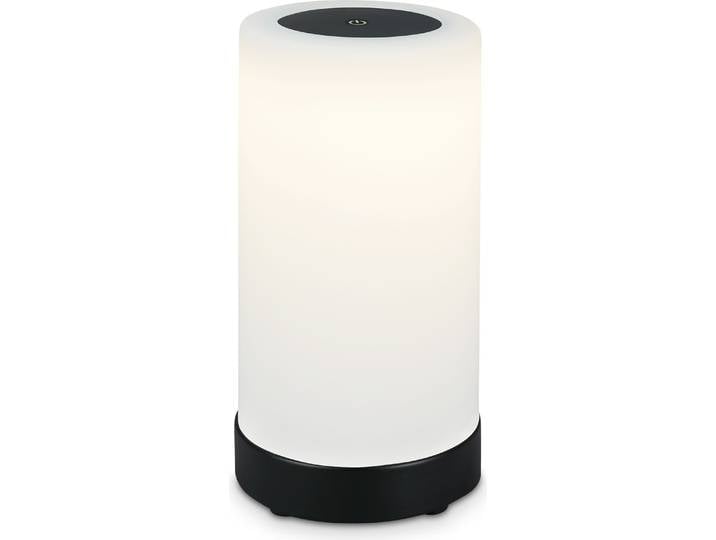 Briloner Leuchten - Lampe de table LED Akku\, Dimmbar\, Glas LED Tischleuchte Wireless\, Touchfunktion\, 3.300K Warmweiß\, Schwarz\, 245x125 mm (HxD)