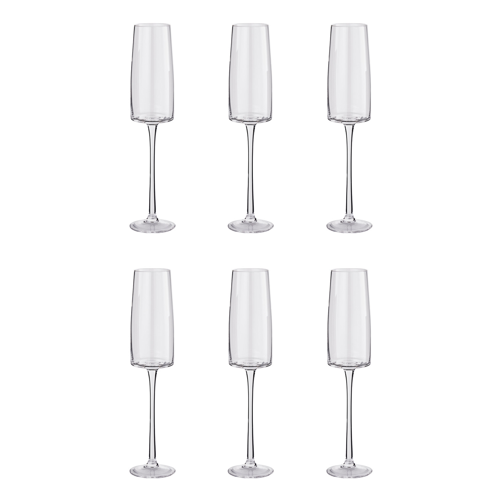 home24 Champagneglas set van 6 transparant