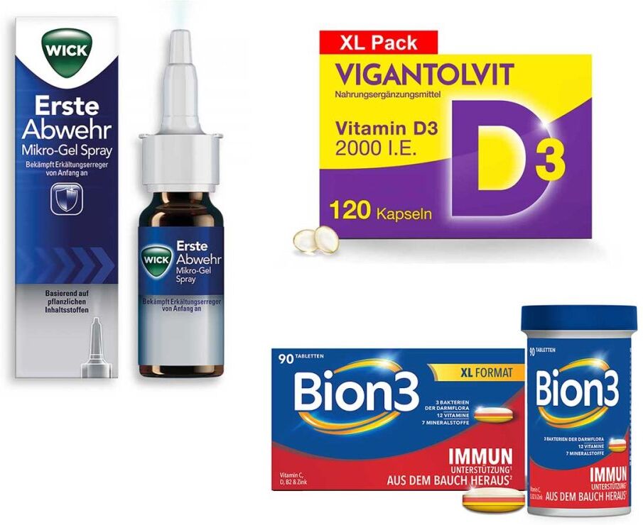 Wick erste Abwehr + Bion3 90St. + Vigantolvit 120St.