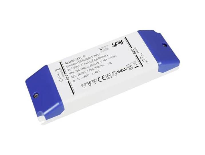 Self Electronics SLD30-24VL-E LED-transformator, LED-driver constante spanning 30W 1.25A 24V/DC montage op