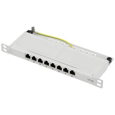 Renkforce RF-4996630 8 Port Patch-Panel 254mm (10') CAT 6a 0.5 HE Grau Bestückt