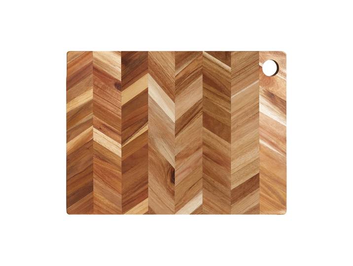 Aida Planche à découper tapas/pizza à chevrons 35x48 cm Bois d acacia'