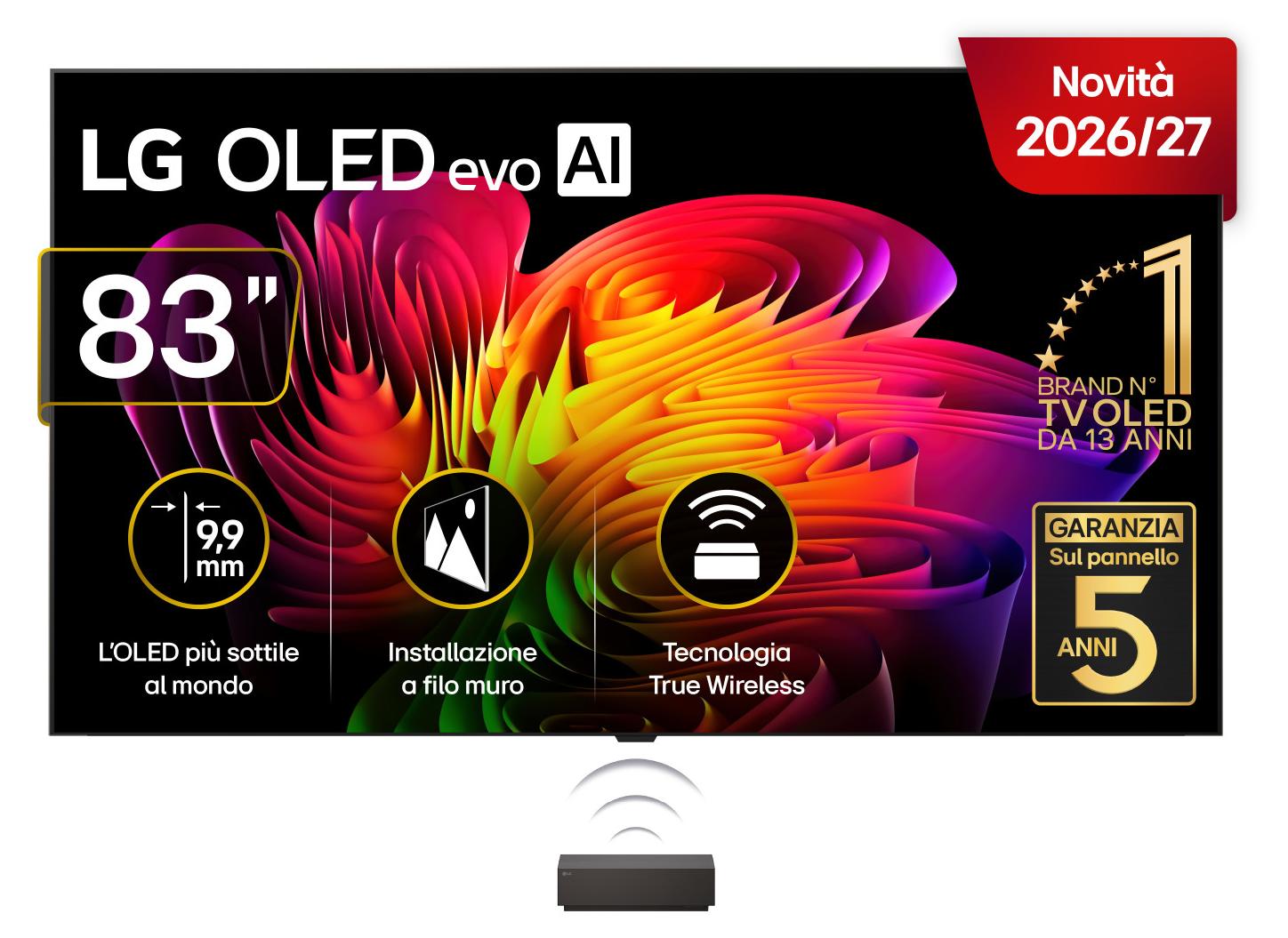 LG OLED evo AI OLED83W69LA, 2,11 m (83"), 3840 x 2160 Pixel, OLED evo, Smart-TV, WLAN, Braun