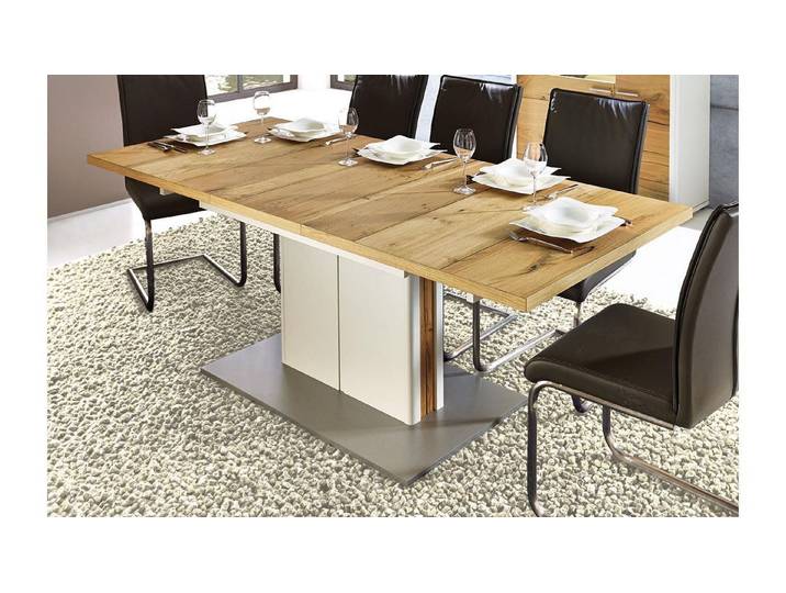 Möbel Akut Esstisch Esstisch Signo Eiche furniert weiß matt lack 160x90 cm