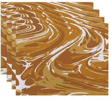 E by Design 18 x 14-inch Marble Geometric Print Placemat (Set of 4)
