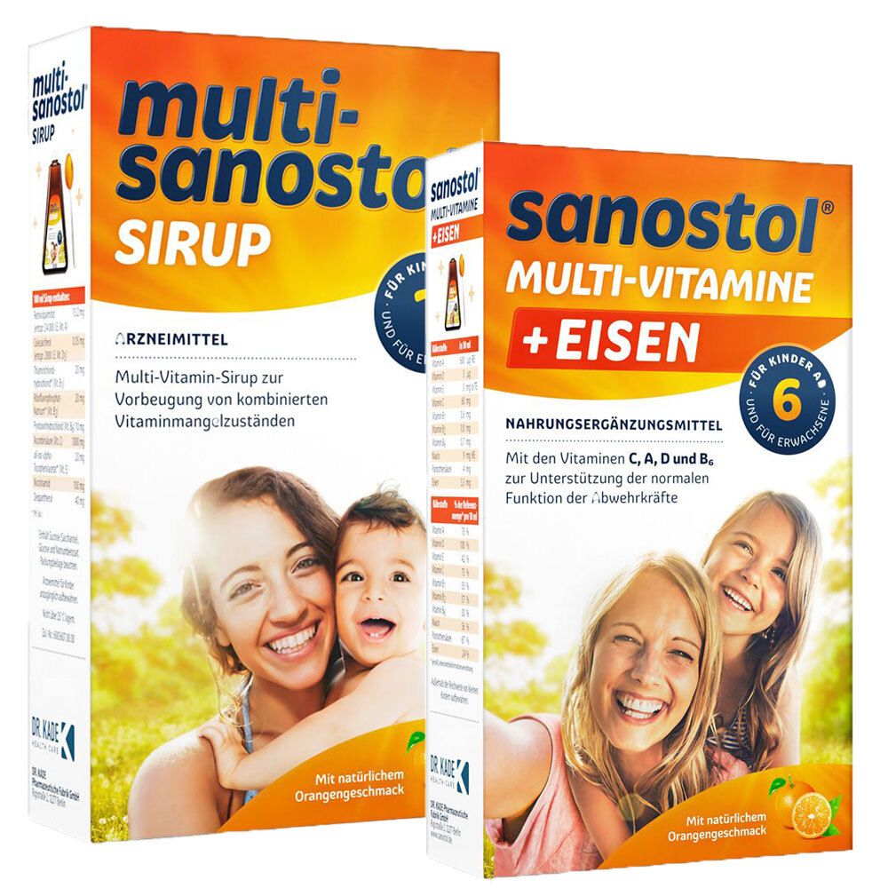 Multi Sanostol Sirup + plus Eisen Saft 1 St Kombipackung