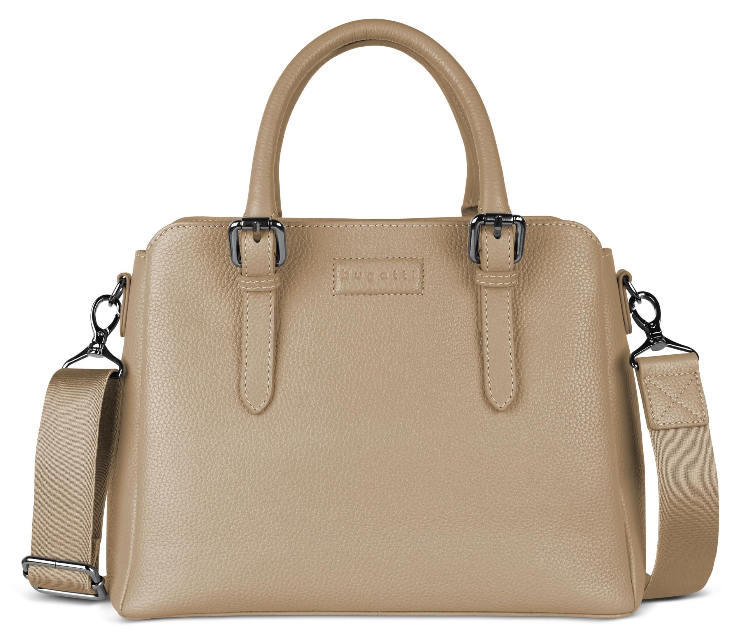 Damenhandtasche aus Leder mit zusätzlichem Schulterriemen