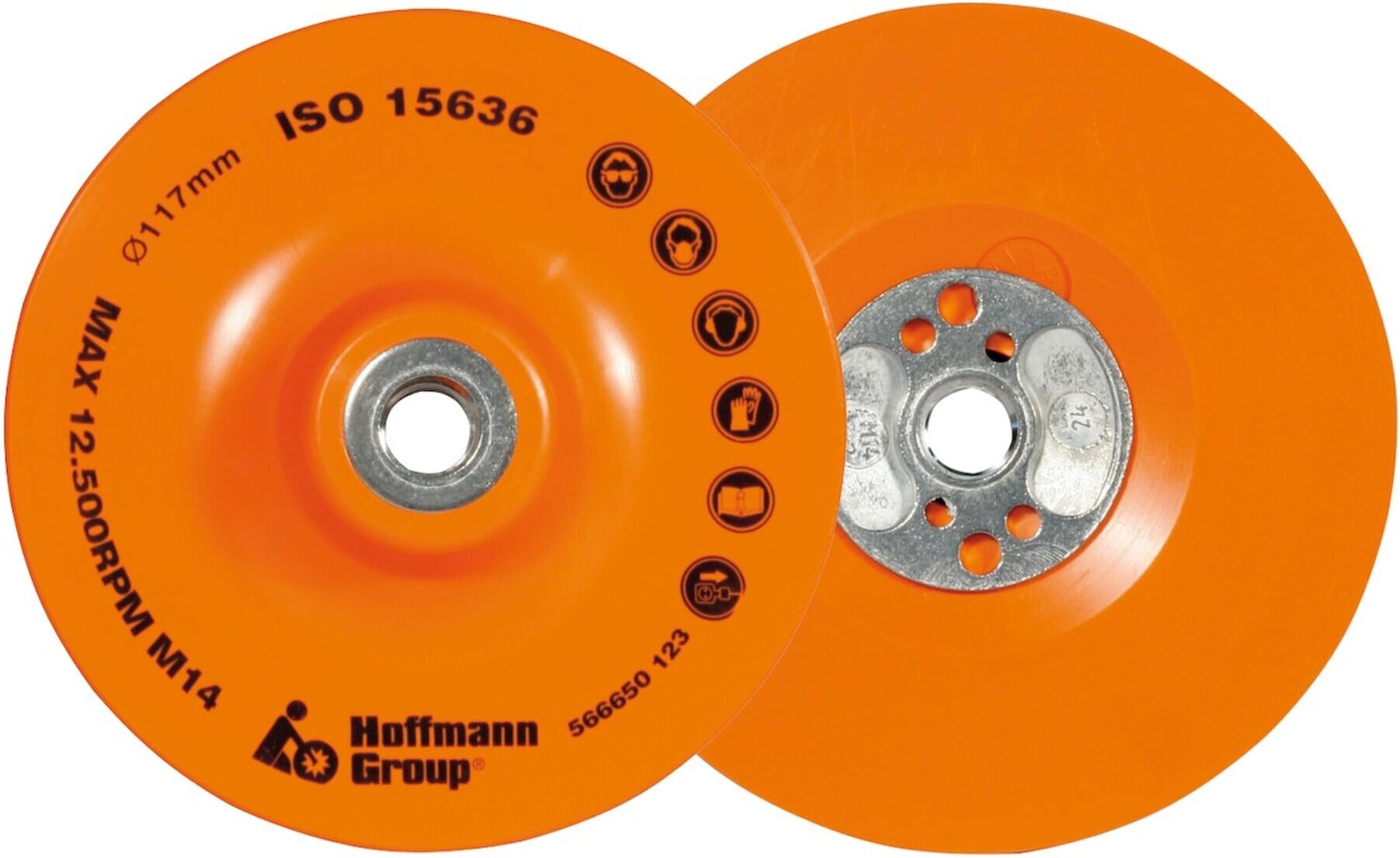 HOLEX ISO-Stützteller mit Spannmutter M14 flexibel/glatt Ø 117 mm (566650 117)