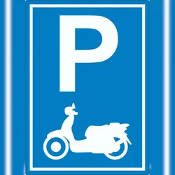 HB-Druck Parkplatz Motorroller Aufkleber A4 (210x297mm)