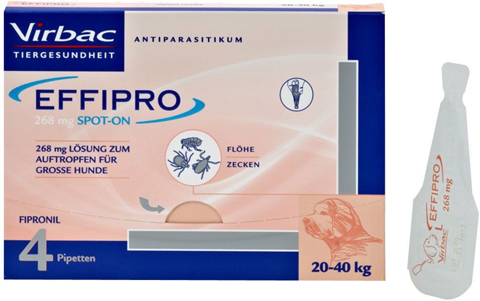 Effipro 268 mg Pip.Lsg.z.Auftropf.f.gr.Hunde 4 St Lösung