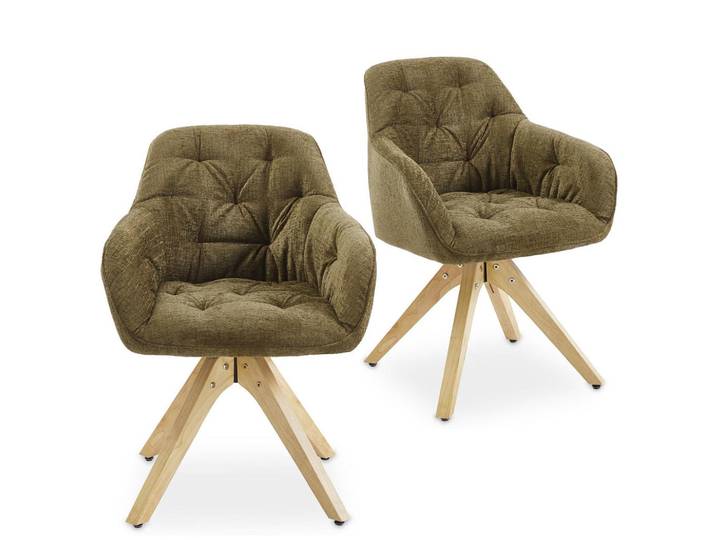Idimex Esszimmerstühle Saga 2er-Set olivgrün, Olivgrün, Mode, 57x81x62 cm, Esszimmer, Stühle