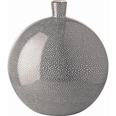 Tischvase GILDE "Vase Athina rund", grau, B:23cm H:34cm T:29cm, Porzellan, Vasen