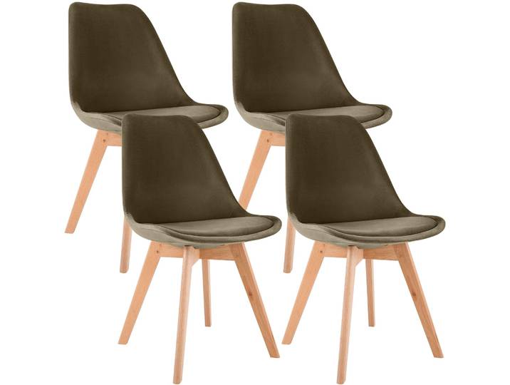 lot de 4 chaises Linares velours