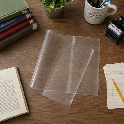 ClearBags "For 11.25"" Books & Textbooks up to 21"" Tall Durable Clear Plastic Slip-On Book Cover Book Cover Size: 11 1/2"" x 21"" 25 Book Covers  "
