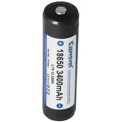 Keeppower 18650 Li-Ion Akku mit 3400mAh, 3,6V - 3,7V Li-Ion-Akku geschützt mit PCB 1 Stück (Button Top)