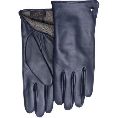 Lederhandschuhe PEARLWOOD "Meg", Damen, Gr. 7.5, blau, Schafsleder, unifarben, Handschuhe, dekorativer Rockstud - elastischer Bund - Seitenschlitz