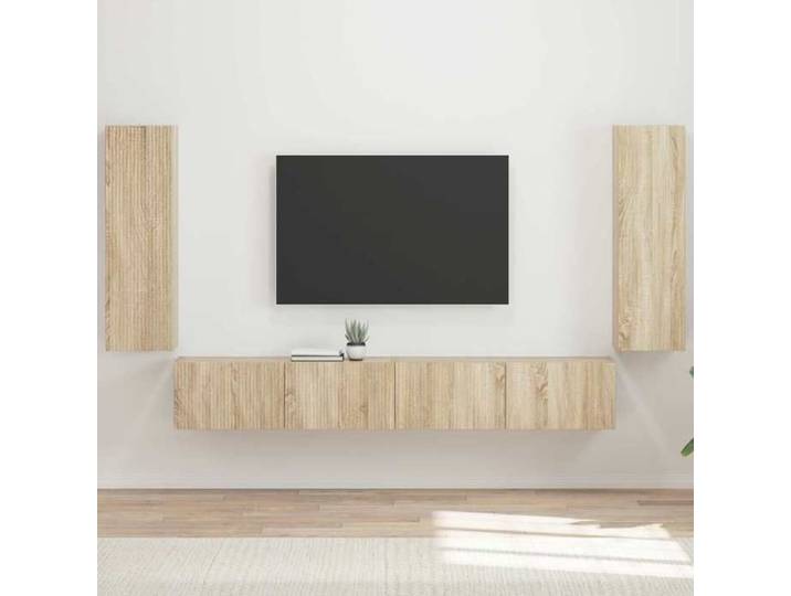 2 Parcel - MEUBLE - Ensemble de ARMOIRE TV mural Montage mural 4 pcs Chêne Sonoma_2 ans garantie_02_3517