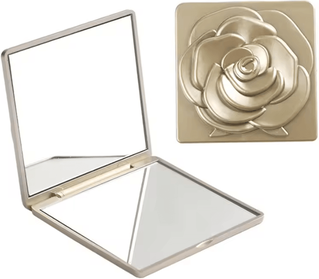Inspire Curations 7cm Rose Folding Pocket Makeup Mirror With Storage Bag rose Gold