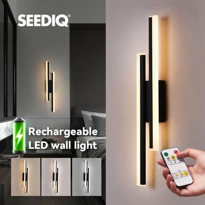 Uplift Picks LumaLine Rechargeable Black Wall Sconce With Remote LumaLine Rechargeable Black Wall Sconce With Remote