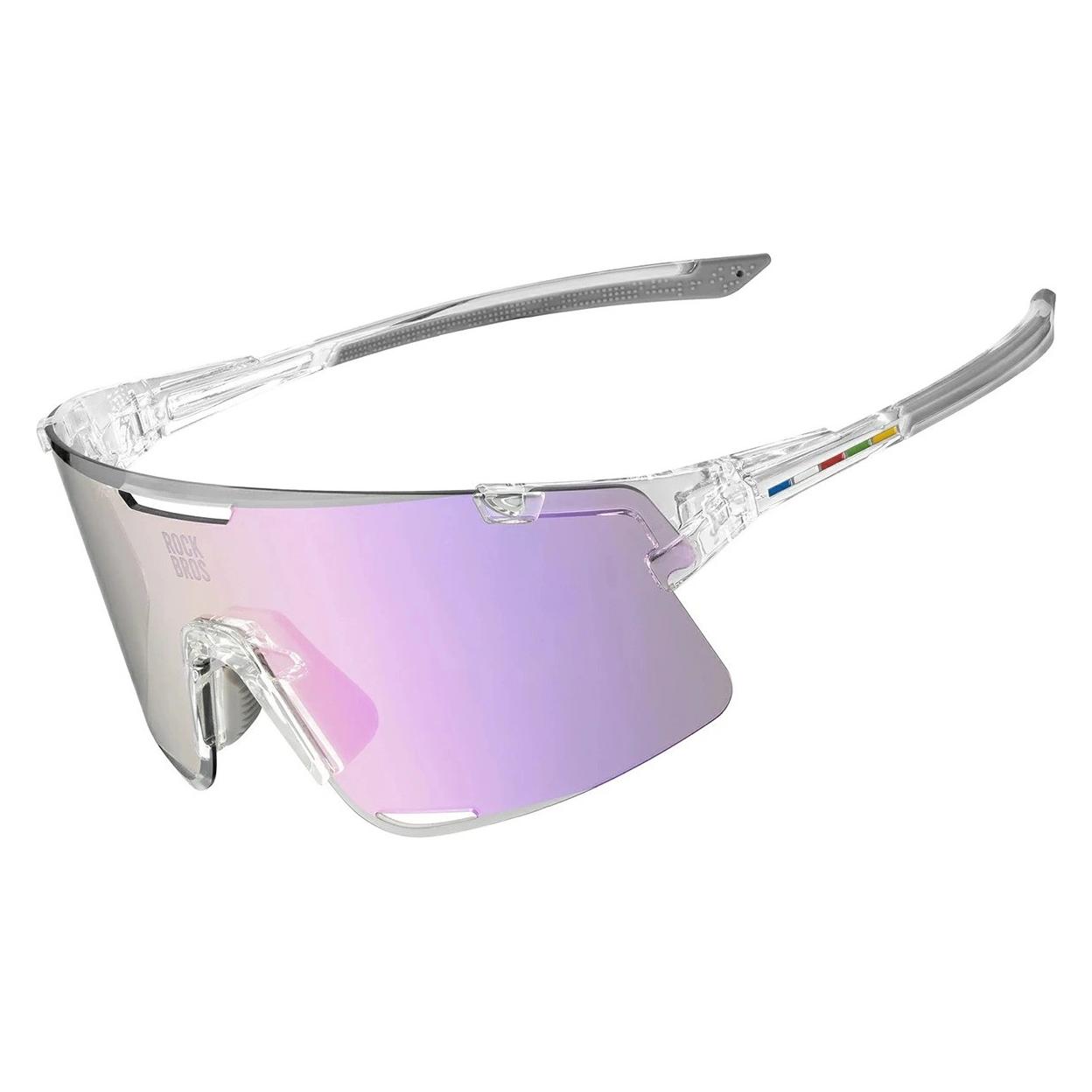 Rockbros Okulary rowerowe SP338 ROAD TO SKY z wymiennymi soczewkami - przezroczyste (Transparent) (ROCKBROS)
